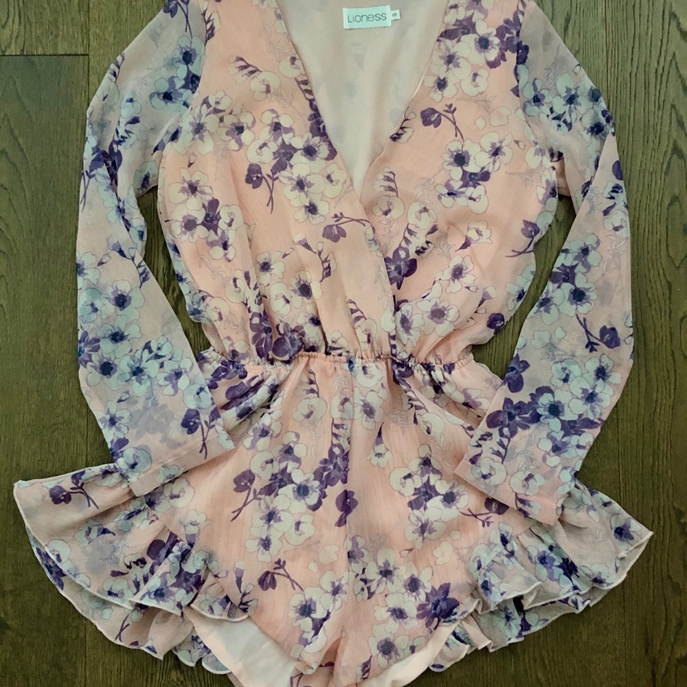 Lioness Pink Floral Playsuit